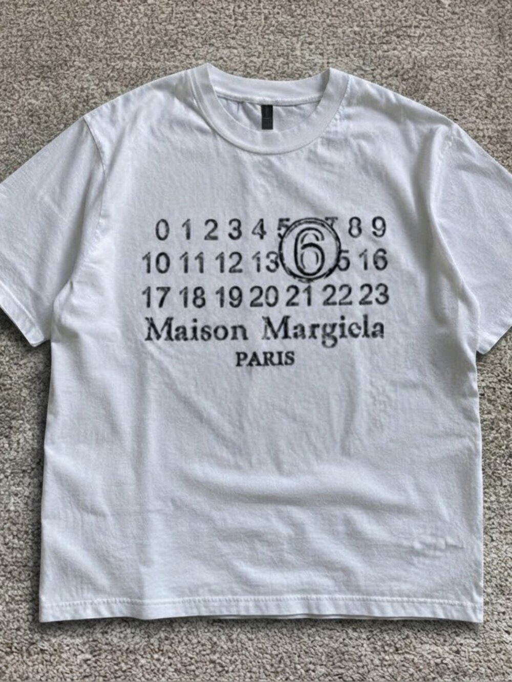 Maison Margiela 6 Paris Graphic T-Shirt White Short Sleeve Number Logo